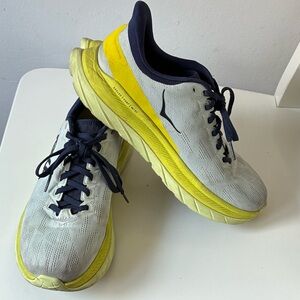 Women's HOKA Mach 4 Running sneakers Blue and Yellow Running Shoes Size 8